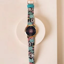 Chumbakdesign Watches & Jewellery TEAL By Chumbak Floral Palms Wrist Watch - Teal