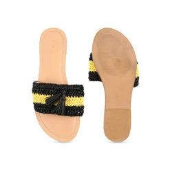 Chumbakdesign Tassel Embellished Honey Bee Sliders - 40 FootwearFootwear