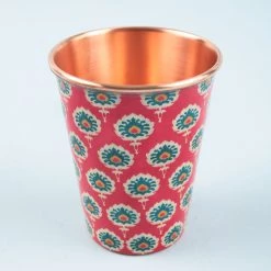 Chumbakdesign Dining & Kitchen Indian Floral Copper Tumbler - Large
