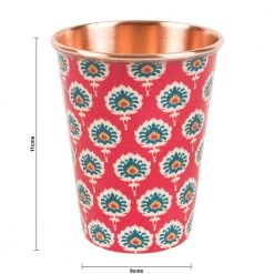 Chumbakdesign Dining & Kitchen Indian Floral Copper Tumbler - Large