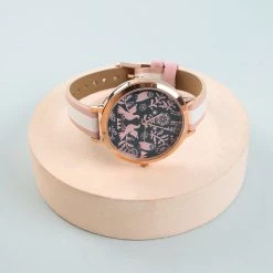 Chumbakdesign Watches & Jewellery TEAL By Chumbak Floral Birds Wrist Watch- Pink