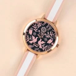Chumbakdesign Watches & Jewellery TEAL By Chumbak Floral Birds Wrist Watch- Pink