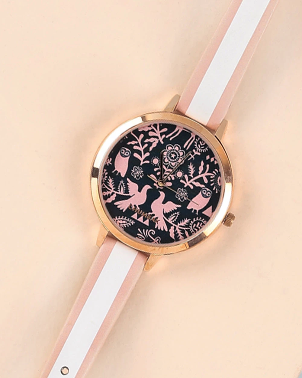 Chumbakdesign Watches & Jewellery TEAL By Chumbak Floral Birds Wrist Watch- Pink 3 Chumbakdesign Watches & Jewellery TEAL By Chumbak Floral Birds Wrist Watch- Pink