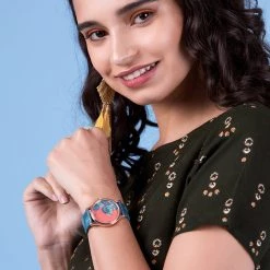 Chumbakdesign TEAL By Chumbak Bohemian Leaves Wrist Watch- Teal Watches & Jewellery