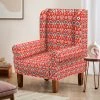 Chumbakdesign Begum Wing Chair - Red Ikkat