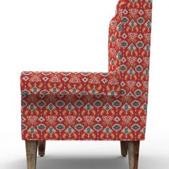 Chumbakdesign Begum Wing Chair - Red Ikkat