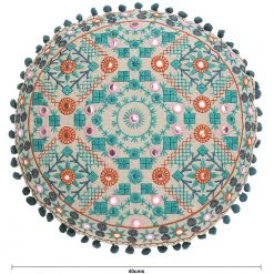 Chumbakdesign Kathi Embroidered Round Cushion Cover Bed & Furnishing