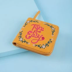 Chumbakdesign Bags & Accessories Take It Easy Embroidered Mini Wallet - Yellow