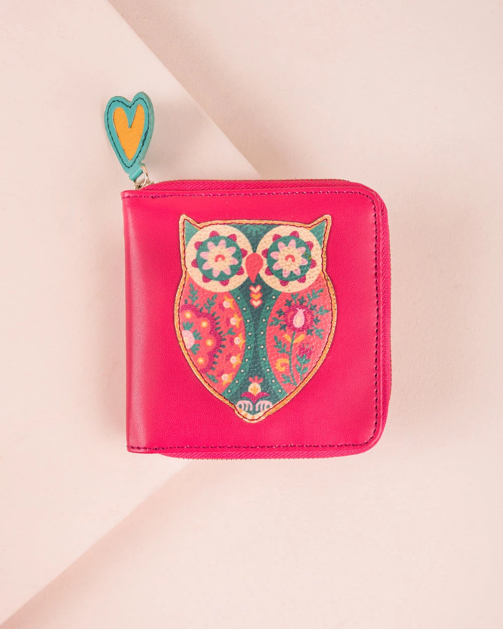 Chumbakdesign Floral Owl Applique Mini Wallet - Pink 3 Chumbakdesign Floral Owl Applique Mini Wallet - Pink