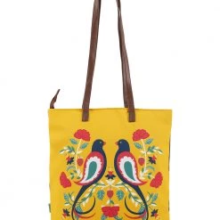 Chumbakdesign Feathered Mates Navy Tote Bag