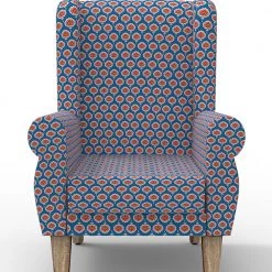 Chumbakdesign Furniture & Storage Begum Wing Chair - Blue Ikkat