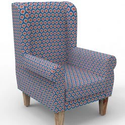 Chumbakdesign Furniture & Storage Begum Wing Chair - Blue Ikkat
