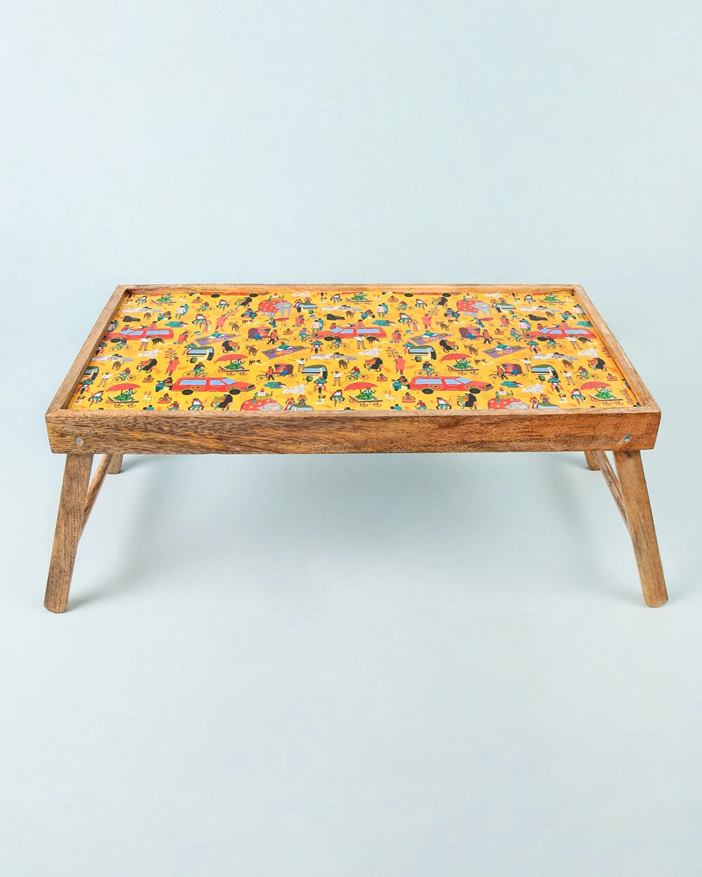 Chumbakdesign Indian Traffic Foldable Breakfast Tray- Yellow 3 Chumbakdesign Indian Traffic Foldable Breakfast Tray- Yellow