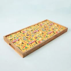 Chumbakdesign Indian Traffic Foldable Breakfast Tray- Yellow