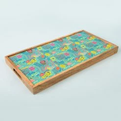 Chumbakdesign Things Indian Say Foldable Breakfast Tray- Teal Furniture & Storage