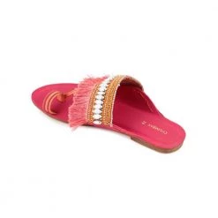 Chumbakdesign Fuchsia Feathers Pink Kolhapuris - 36