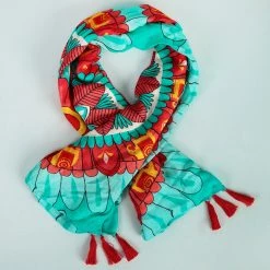 Chumbakdesign Bags & Accessories Indian Mandala Tassel Scarf ' Teal