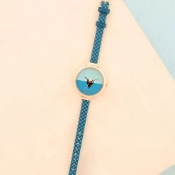 Chumbakdesign Watches & Jewellery TEAL By Chumbak Geometric Owl Printed Strap Wrist Watch