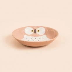 Chumbakdesign Dining & Kitchen Pastel Owl Shallow Bowl - Pink