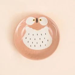 Chumbakdesign Dining & Kitchen Pastel Owl Shallow Bowl - Pink