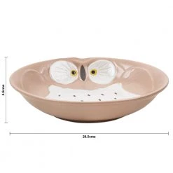 Chumbakdesign Dining & Kitchen Pastel Owl Shallow Bowl - Pink