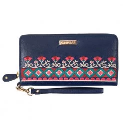 Chumbakdesign Floral Bunch Embroidered Navy Long Wallet Bags & Accessories 9 Chumbakdesign Floral Bunch Embroidered Navy Long Wallet Bags & Accessories