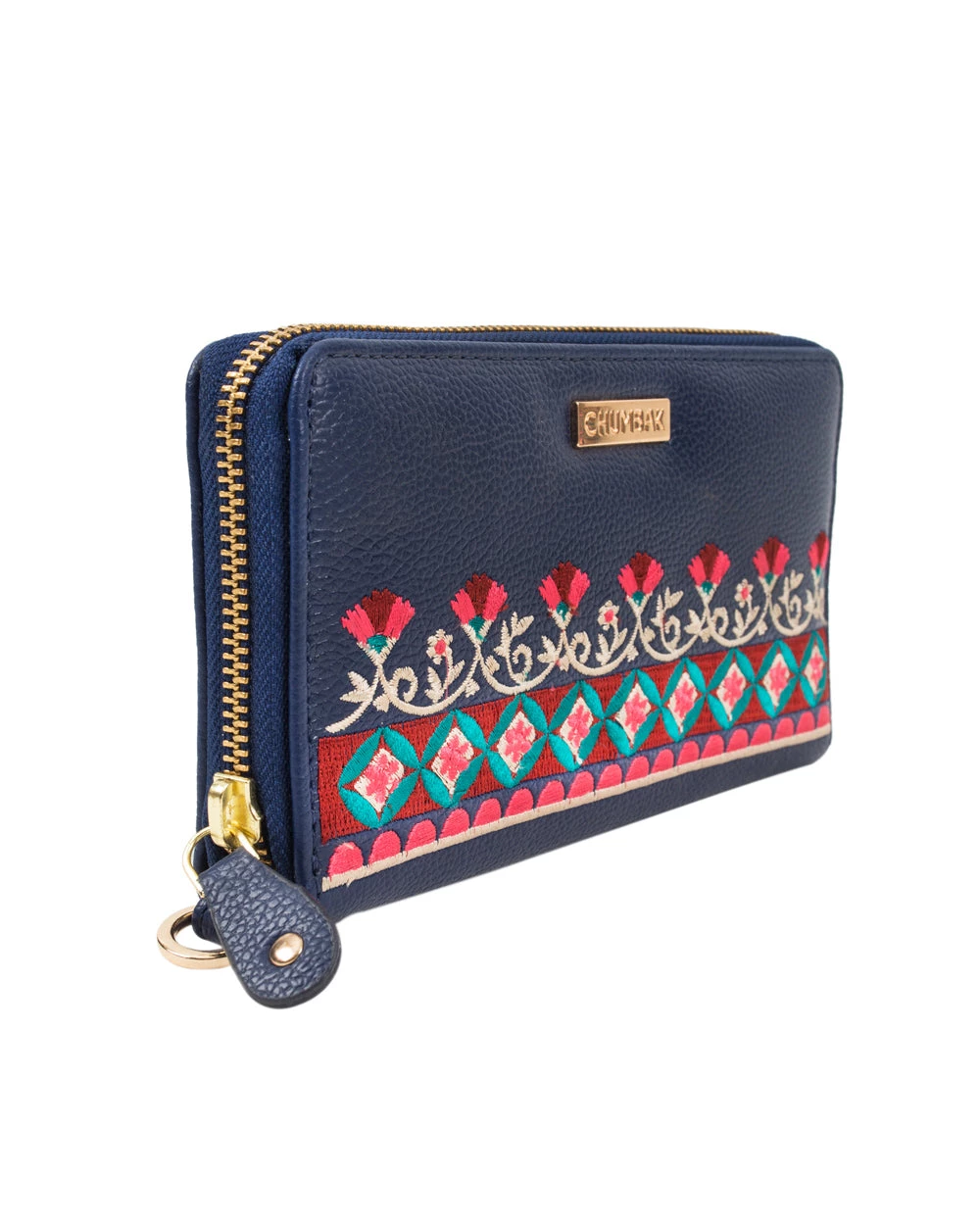 Chumbakdesign Floral Bunch Embroidered Navy Long Wallet Bags & Accessories 4 Chumbakdesign Floral Bunch Embroidered Navy Long Wallet Bags & Accessories