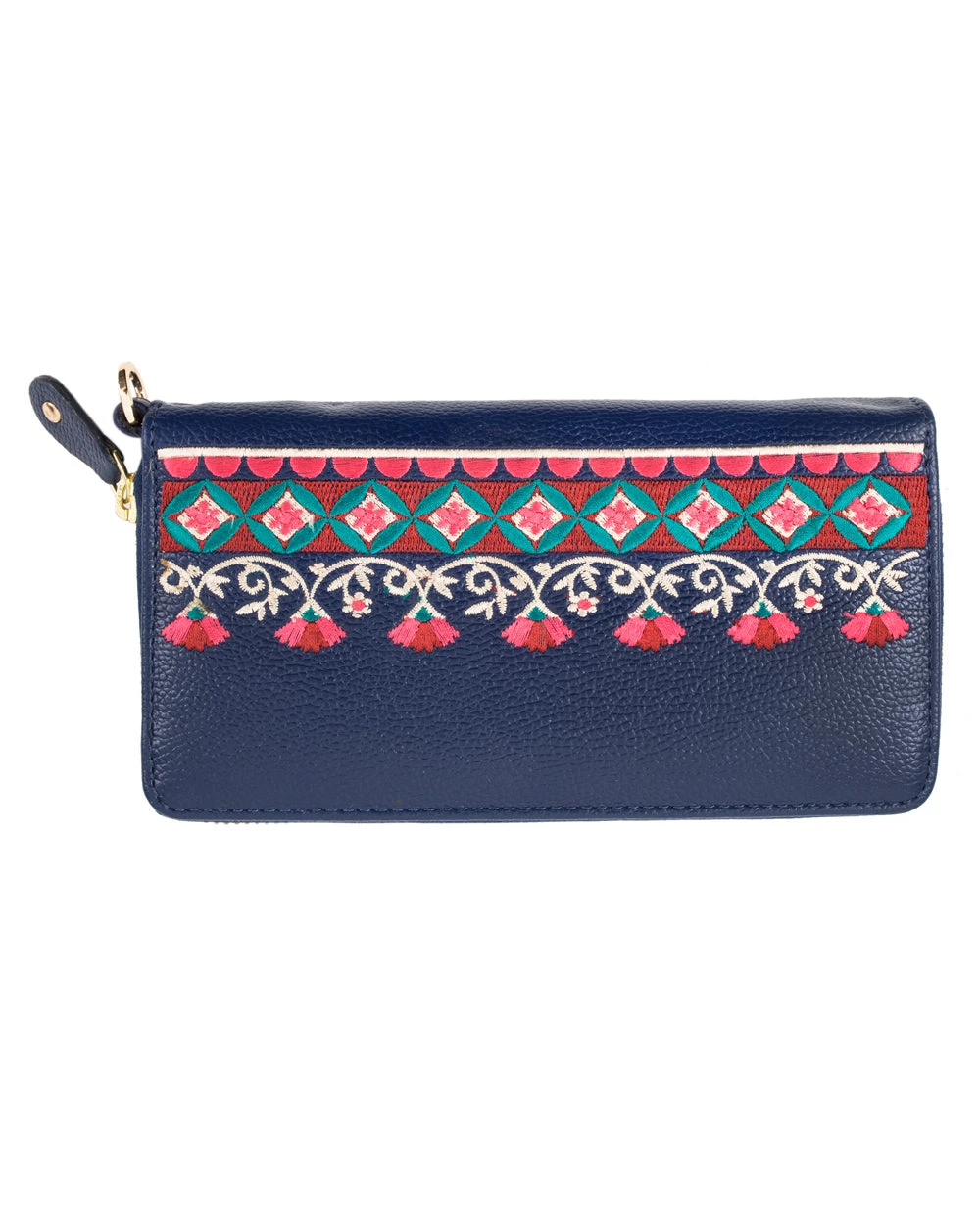 Chumbakdesign Floral Bunch Embroidered Navy Long Wallet Bags & Accessories 3 Chumbakdesign Floral Bunch Embroidered Navy Long Wallet Bags & Accessories