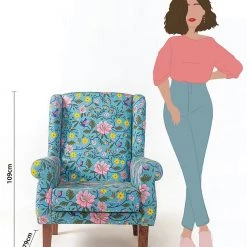 Chumbakdesign The Begum Wing Chair -Printed Furniture & Storage