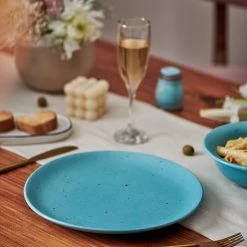 Chumbakdesign Spotted Sky Dinner Plate - Teal Dining & Kitchen