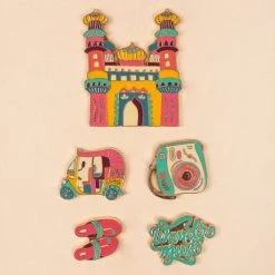 Chumbakdesign Travel India Set Enamel Fridge Magnet - Set Of 5 Souvenirs & Collectibles