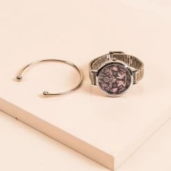 Chumbakdesign Floral Birds Stainless Steel Wrist Watch With Bracelet Watches & Jewellery