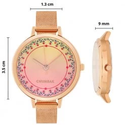 Chumbakdesign Vintage Classic Ombre Watch & Bracelet Rose Gold