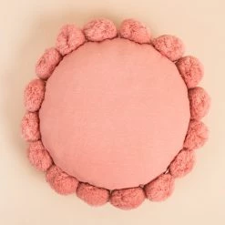 Chumbakdesign Bed & Furnishing Peach Pom ' Pom Stuffed Cushion