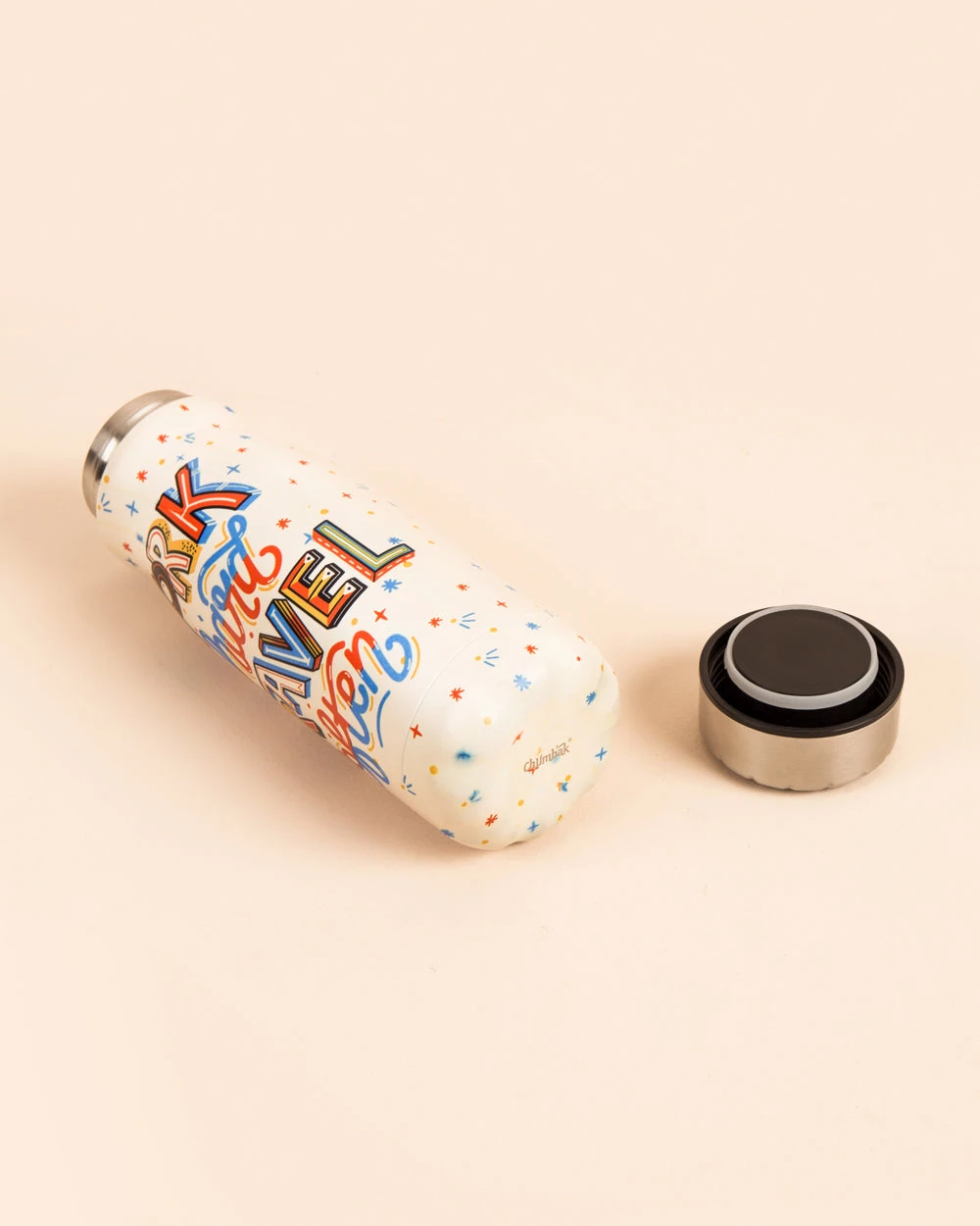 Chumbakdesign Work Hard Travel Often Water Bottle - Ivory 6 Chumbakdesign Work Hard Travel Often Water Bottle - Ivory