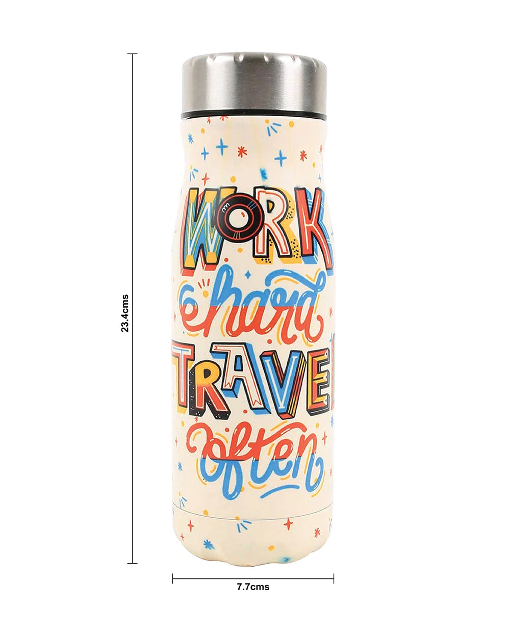 Chumbakdesign Work Hard Travel Often Water Bottle - Ivory 7 Chumbakdesign Work Hard Travel Often Water Bottle - Ivory