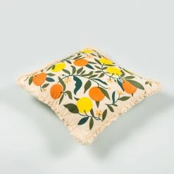 Chumbakdesign Tropical Fruits Fringe Cushion Cover Set