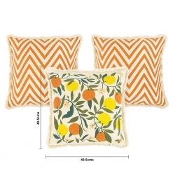 Chumbakdesign Tropical Fruits Fringe Cushion Cover Set