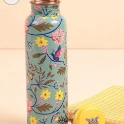 Chumbakdesign European Florals Copper Bottle - Teal