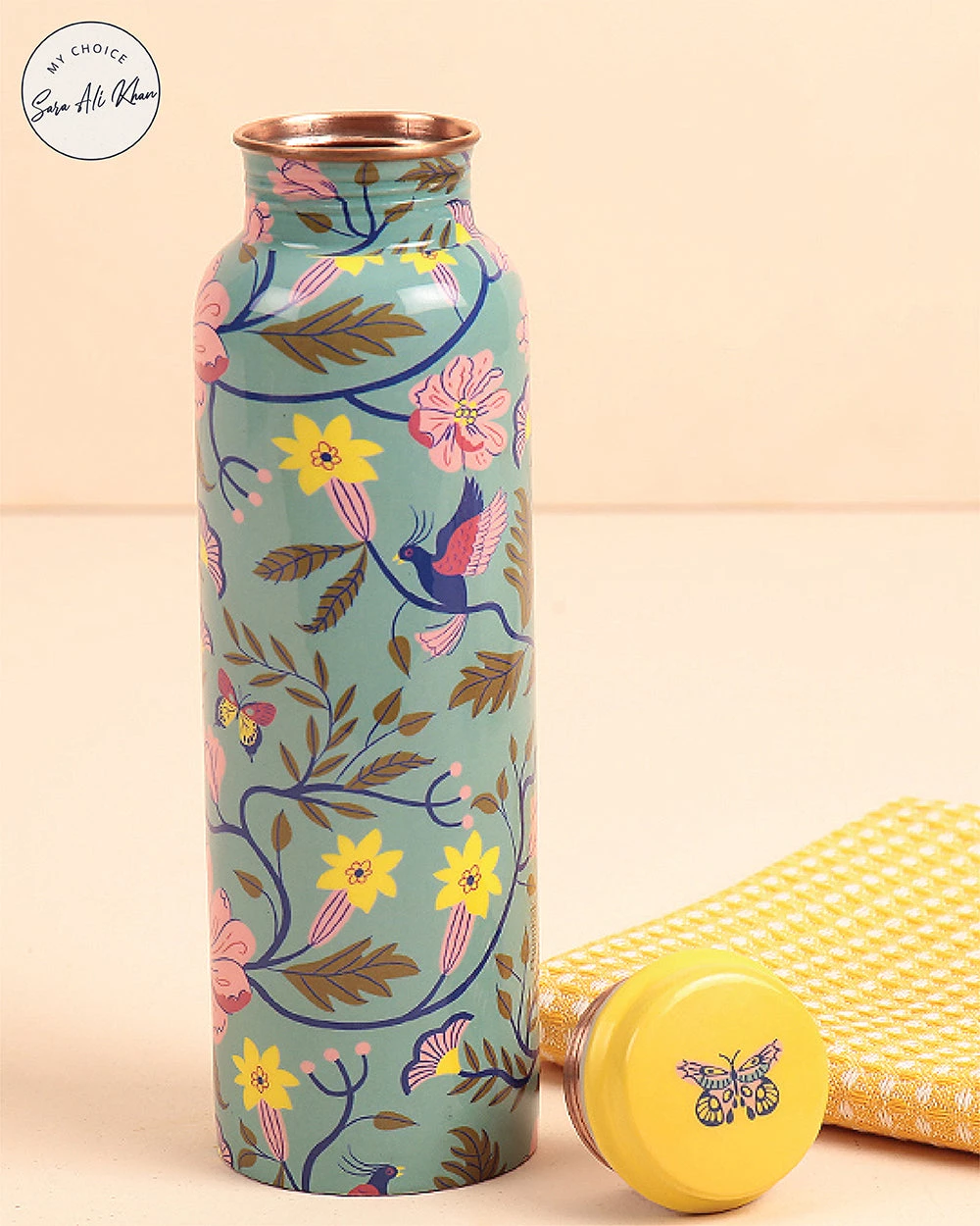 Chumbakdesign European Florals Copper Bottle - Teal 3 Chumbakdesign European Florals Copper Bottle - Teal