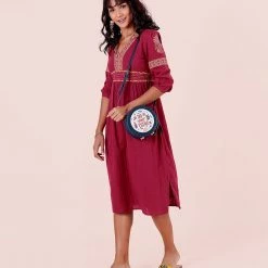 Chumbakdesign Your Own Thing Embroidered Sling Bag - Navy Blue Bags & Accessories