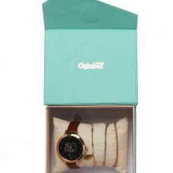 Chumbakdesign Fantastical Elephant Printed Wrist Watch With Bracelet Set