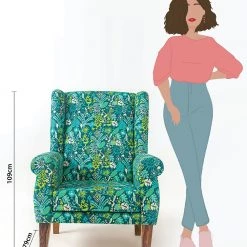 Chumbakdesign The Begum Wing Chair -Printed Furniture & Storage