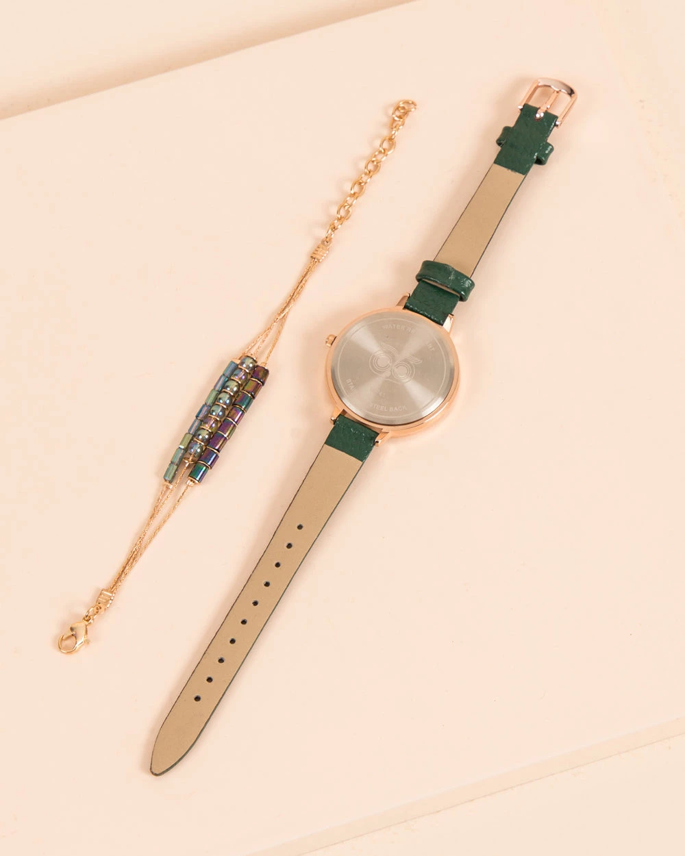 Chumbakdesign Mother Of Pearl Tropical Beads Watch & Bracelet Set ' Olive Green Watches & Jewellery 6 Chumbakdesign Mother Of Pearl Tropical Beads Watch & Bracelet Set ' Olive Green Watches & Jewellery