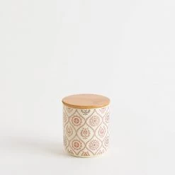 Chumbakdesign Suzani Gold Storage Jar - Ivory & Gold Dining & Kitchen