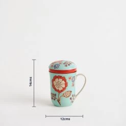 Chumbakdesign Jaipur Tea Brewing Mug - Teal Dining & Kitchen