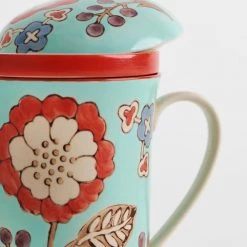 Chumbakdesign Jaipur Tea Brewing Mug - Teal Dining & Kitchen