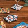 Chumbakdesign Dining & Kitchen Country Wooden Coasters - Set Of 6, 4” X 4”