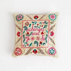 Chumbakdesign Nomad 'Change Is Good' Cushion Cover - Suzani Inspired Reversible Red & White 16inches 9 Chumbakdesign Nomad 'Change Is Good' Cushion Cover - Suzani Inspired Reversible Red & White 16inches