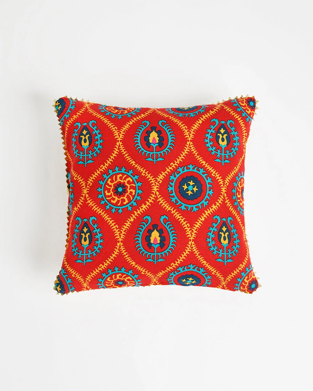 Chumbakdesign Nomad 'Change Is Good' Cushion Cover - Suzani Inspired Reversible Red & White 16inches 5 Chumbakdesign Nomad 'Change Is Good' Cushion Cover - Suzani Inspired Reversible Red & White 16inches